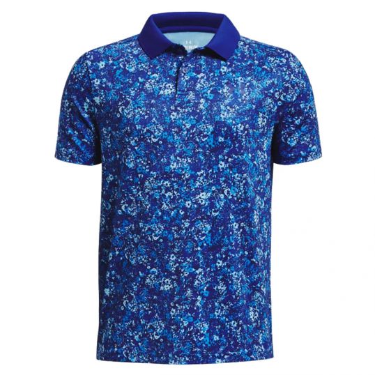 Performance Floral Speckle Polo Blue