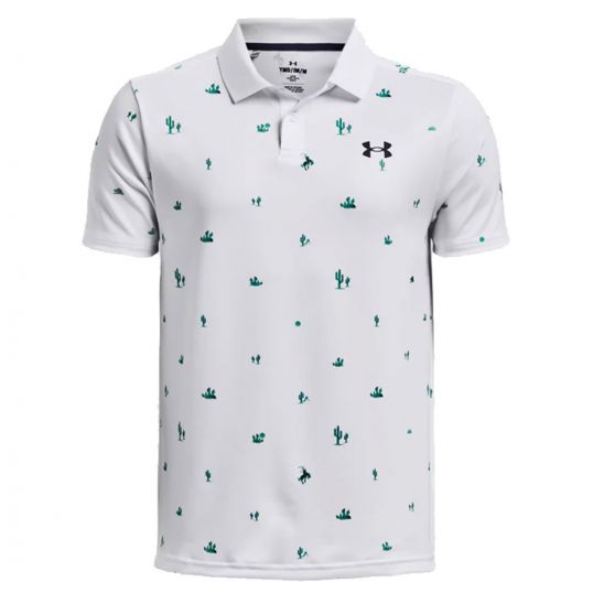 Performance Printed Polo White