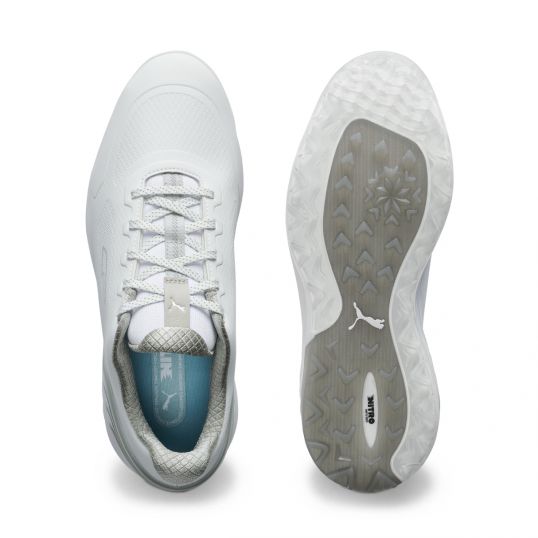 Alphacat Nitro Mens Golf Shoes Blue/White/Silver Mens UK 9.5 Standard White/High Rise/Silver
