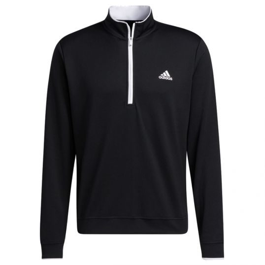 Lightweight 1/4 Zip Sweater Black/White