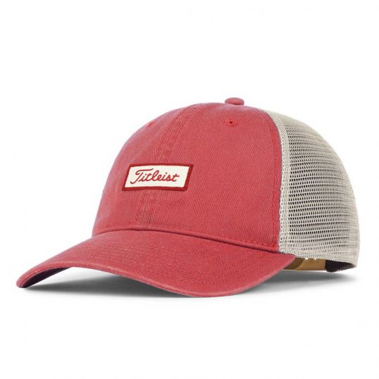 Charleston Mesh Golf Cap Mens Adjustable Island Red/Bone