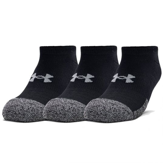 HeatGear No Show Mens Socks 3 Pack Black