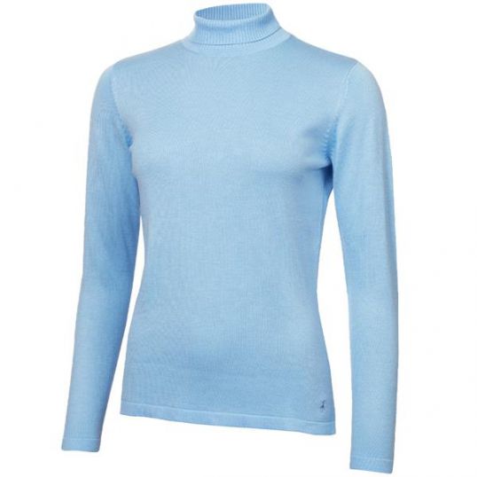 Knox Cashmere Mix Roll Neck Sweater Ice Blue