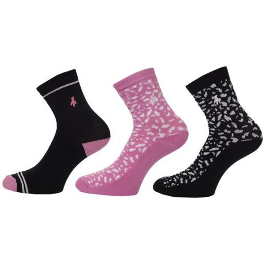 3 Pair Pack Socks Navy/Bubblegum