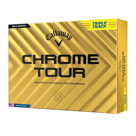 Chrome Tour Triple Track Yellow Golf Balls 2025