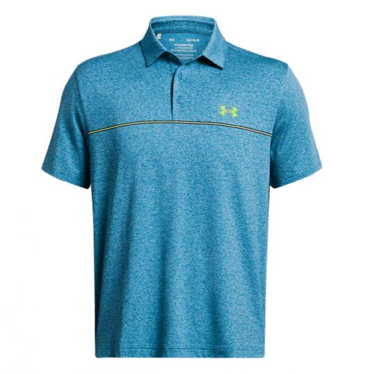 Playoff 3.0 Stripe Polo Capri Blue Mens Medium Capri Blue