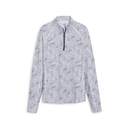 You-V Microdot 1/4 Zip Ladies Sweater White/Navy