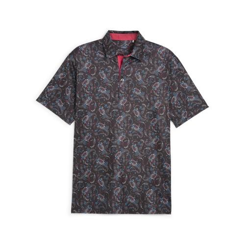 Cloudspun Paisley Polo Black/Aqua