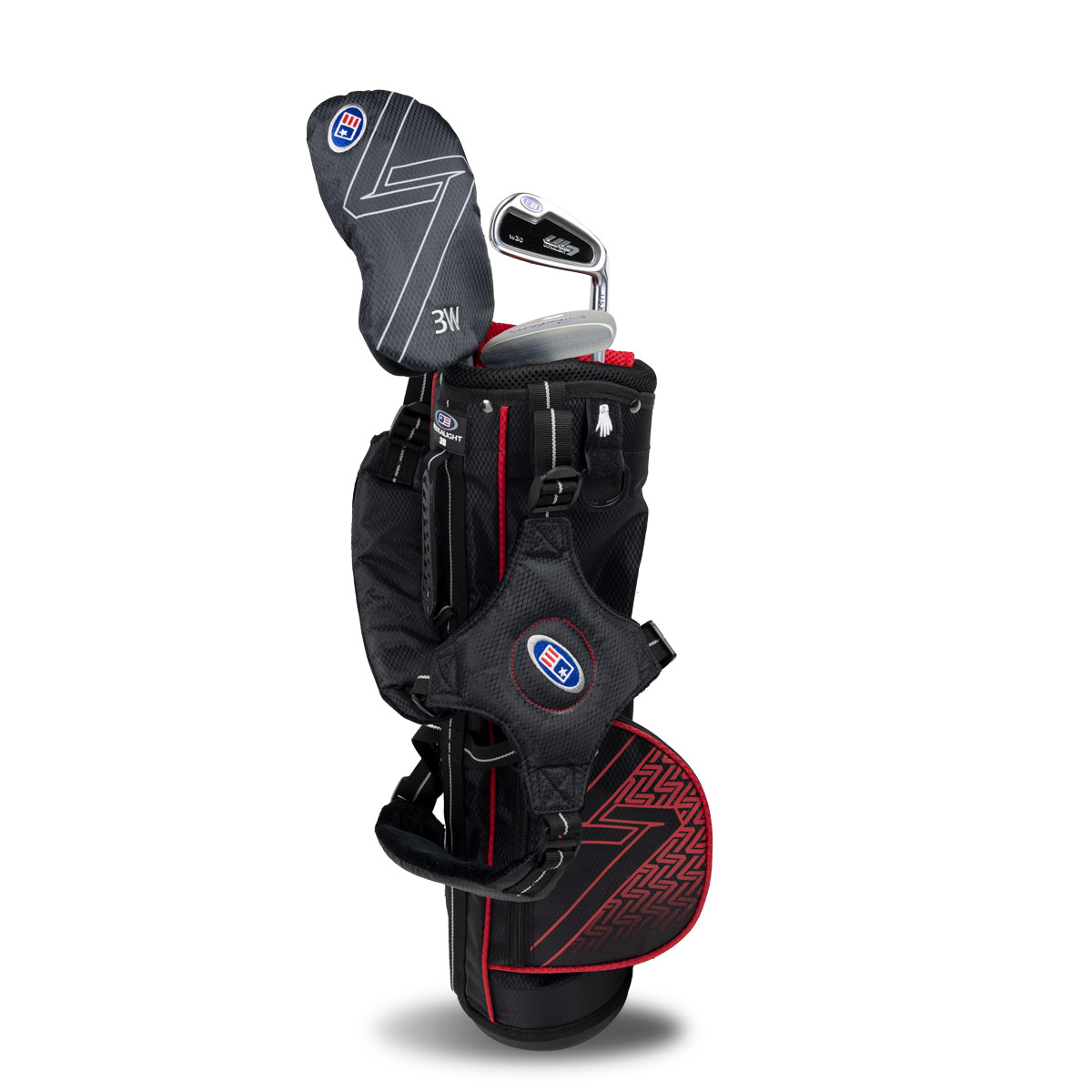 Product Image for US Kids Ultralight UL7 39" Red 3 Club Junior Golf Set Right