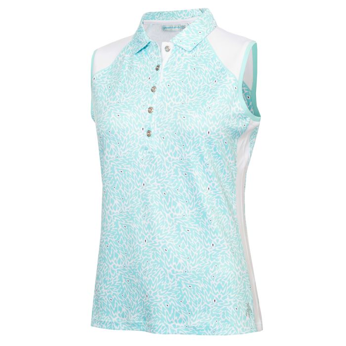 Product Image for Green Lamb Natalia Ladies Printed Sleeveless Polo Puzzle Print Ladies 10 Puzzle Print