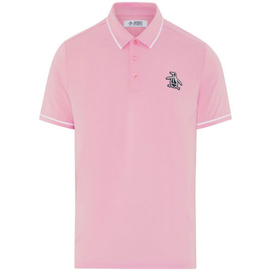 Oversized Pete Tipped Short Sleeve Polo Gelato Pink