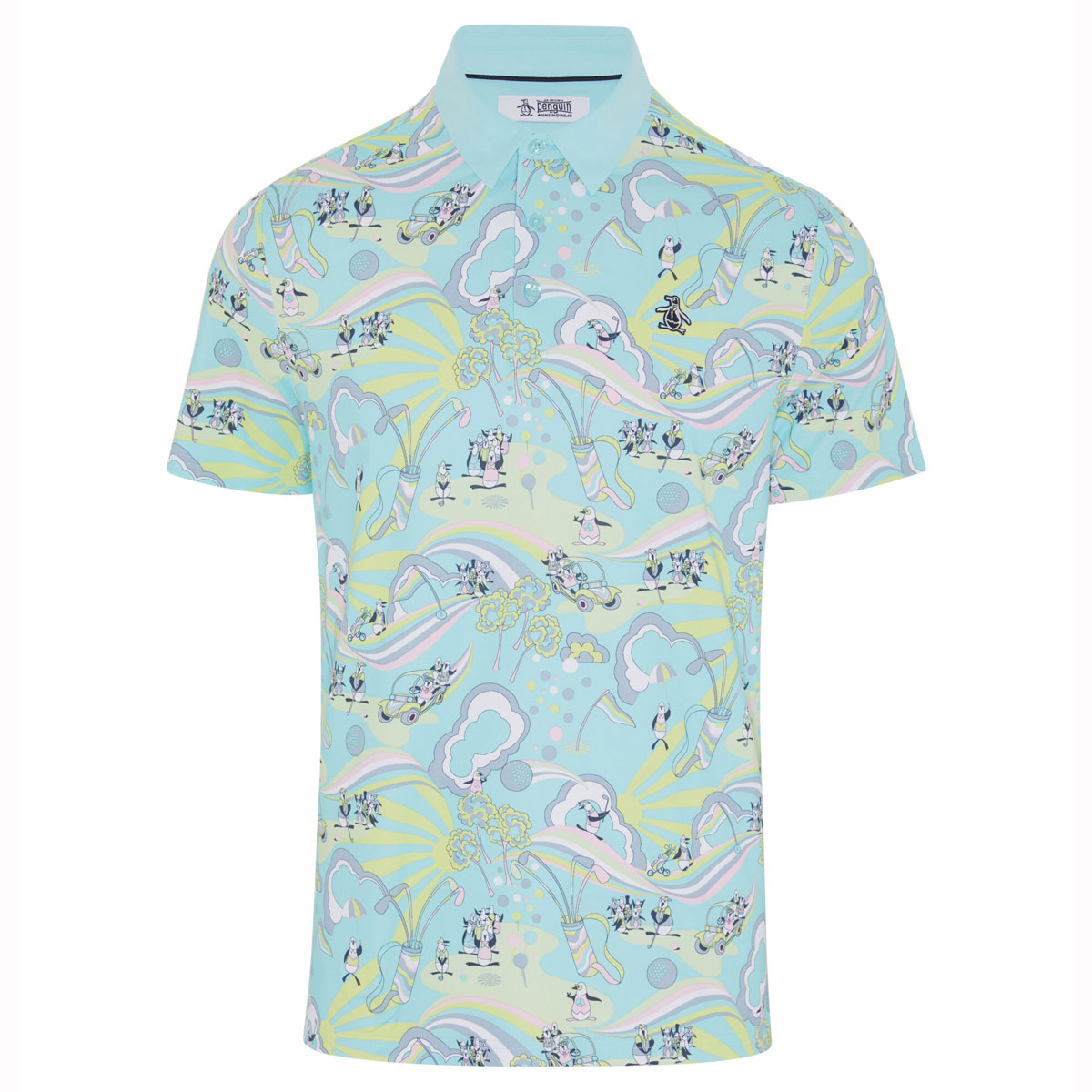 Product Image for 60's Heritage Print Polo Tanager Turquoise Mens Medium Tanager Turquoise