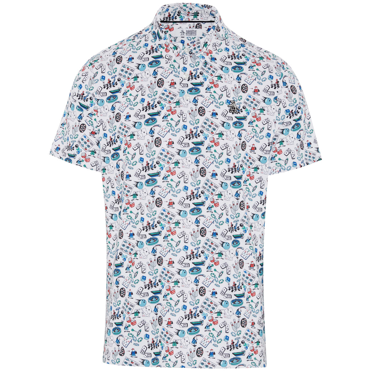 Product Image for Original Penguin Roadmap All Over Novelty Polo Bright White Mens Small Bright White