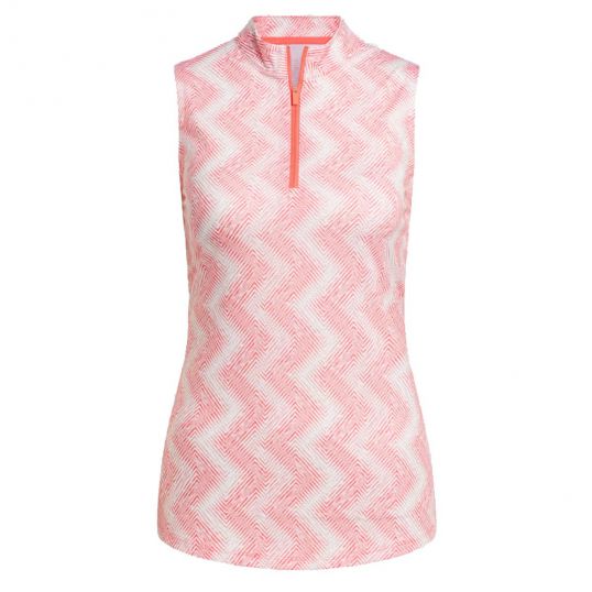 Ultimate365 Ladies Ottoman Printed Sleeveless Polo Preloved Scarlet