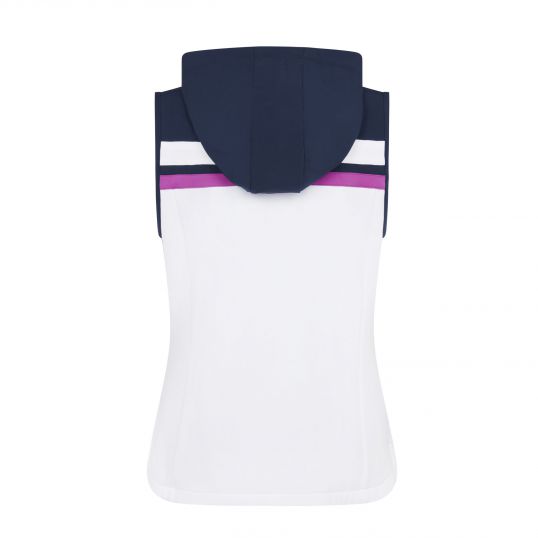Lightweight Ladies Hoodie Colour Block Vest Bright White