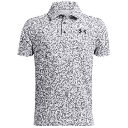 Playoff Printed Junior Polo White/Black Large White/Black