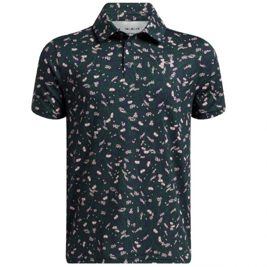 Playoff Printed Junior Polo Midnight Navy/Forest Green