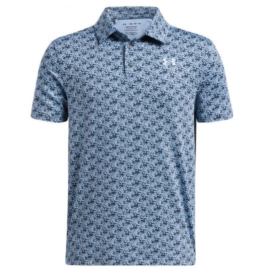 Playoff Printed Junior Polo Midnight Navy/Horizon Blue