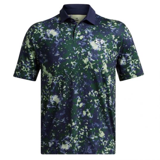 T2G Printed Polo Retro Green/Midnight Navy