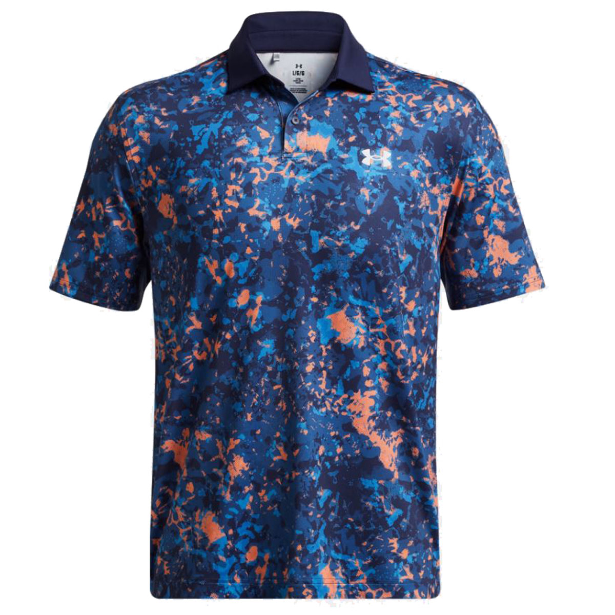 Product Image for T2G Printed Polo Flare Orange/Tech Blue Mens Medium Flare Orange/Tech Blue