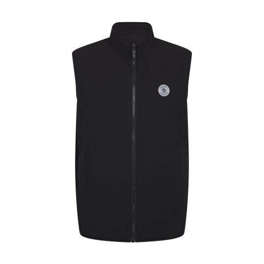 Lightweight Mixed Media Reversible Vest Caviar