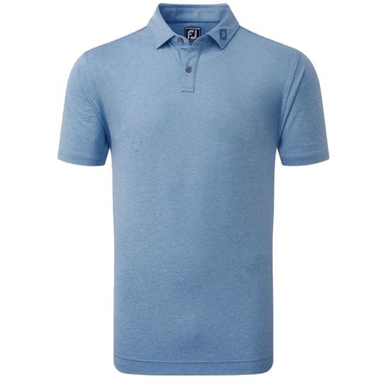 Heather Self Collar Lisle Polo Cobalt Mens Large Cobalt