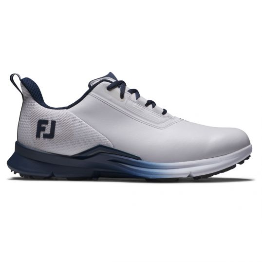 FJ Fuel Sport Mens Golf Shoes White/Navy/Blue Mens UK 9 Standard White/Navy/Blue