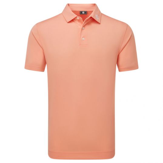 Stretch Pique Solid Polo Papaya Mens Large Papaya