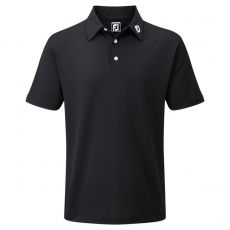 Stretch Pique Solid Polo Black