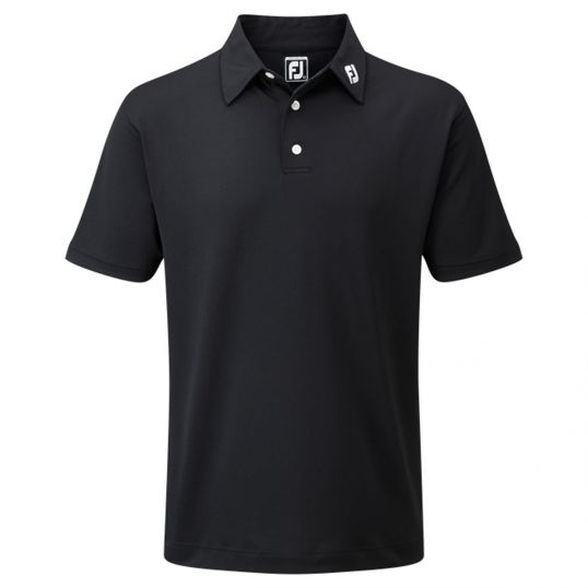 Stretch Pique Solid Polo Black