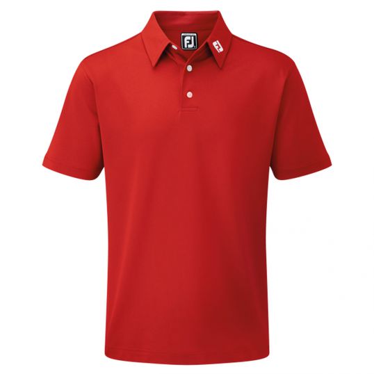 Stretch Pique Solid Polo Red Mens Extra Large Red