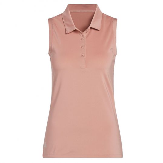 Solid Sleeveless Ladies Polo Warm Clay