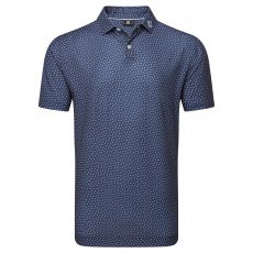 Bounce Print Pique Polo Dark Denim