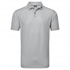 Bounce Print Pique Polo Grey