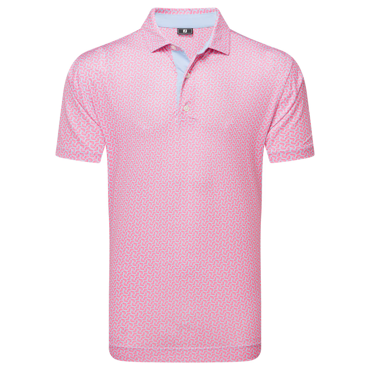 Product Image for Footjoy Citrus Print Lisle Polo Pink Lemonade/Skyway Mens Medium Pink Lemonade/Skyway