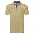Citrus Print Lisle Polo Taxi/Navy