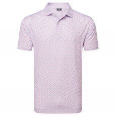 Floral Sketch Print Lisle Polo Pink Lemonade/Skyway