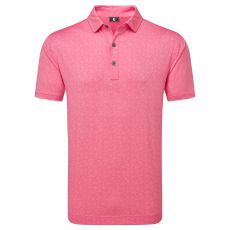 Painted Floral Lisle Polo Pink Lemonade