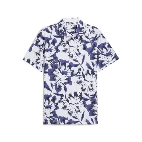 Mattr Broken Flower Polo White/Blue