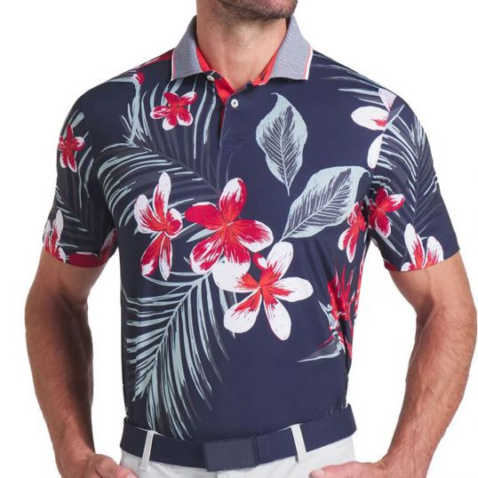 Mattr Luau Polo Deep Navy/Red Fire