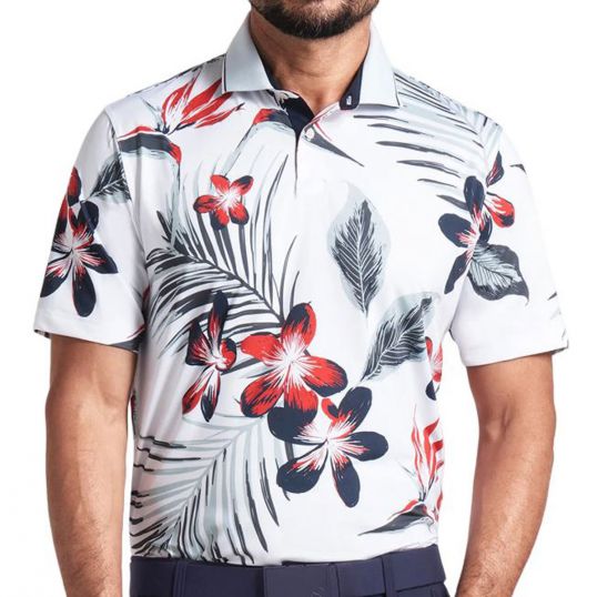 Mattr Luau Polo White Glow/Red Fire Mens Medium White Glow/Red Fire