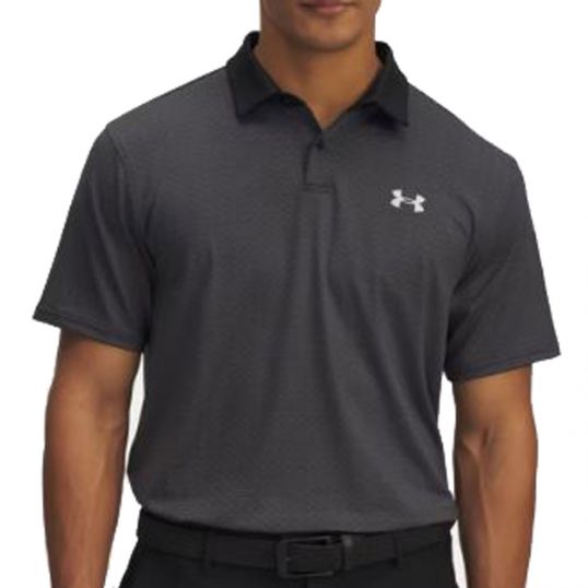 T2G Printed Polo Black/Halo Grey