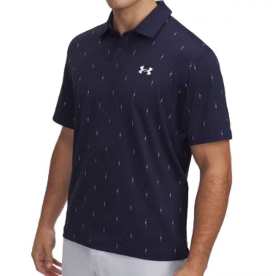 T2G Printed Polo Midnight Navy/White