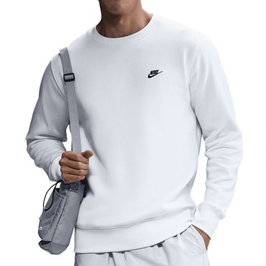 Club Fleece Crew Sweater White/Black