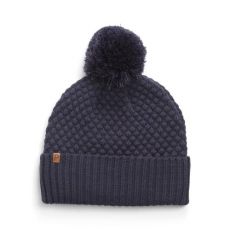 Warm Ladies Pom Beanie Navy