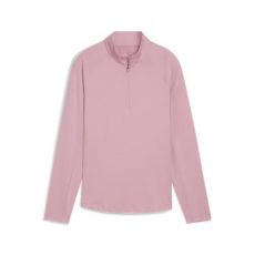 You V Solid 1/4 Zip Ladies Sweater Poised Pink