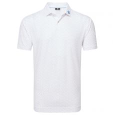 Bounce Print Pique Polo White/Orange/Blue
