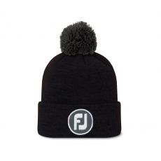 Solid Pom Beanie Black