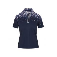 Engineered Zen Floral Ladies Polo Black Iris