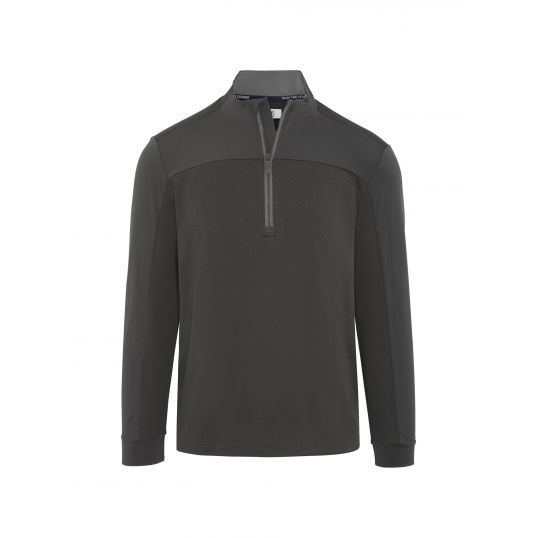 Lightweight 1/4 Zip Mixed Media Pullover Asphalt